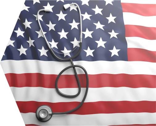 american flag with stethoscope